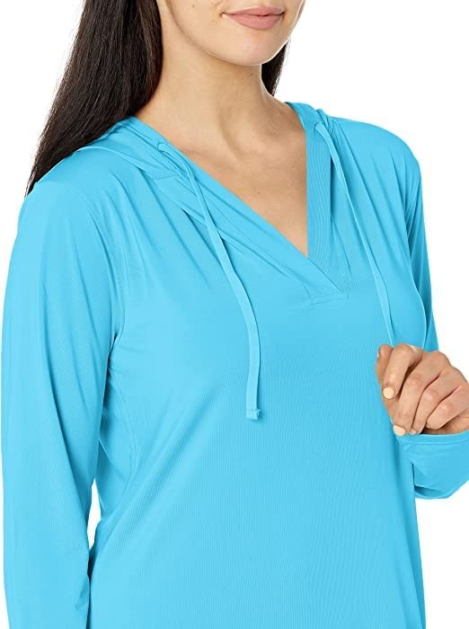 Willit Women's UPF 50+ Beach Coverup Dress SPF Long Sleeve Dress Hooded with Pockets Sun Protection Swim Cover Up